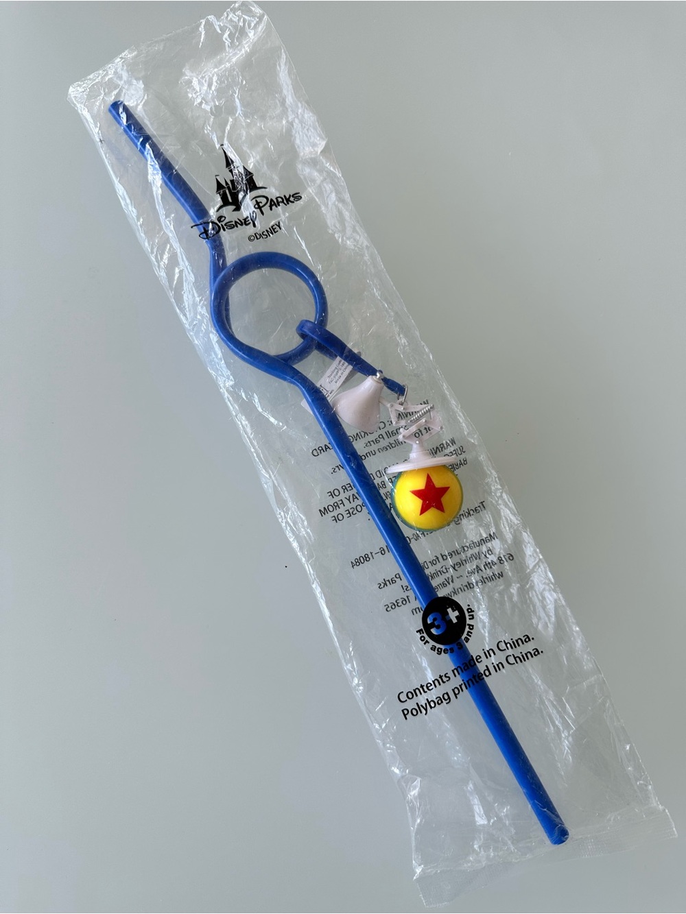 Disney Parks Pixar Luxo Ball Blue Straw Toy